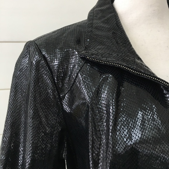 Vintage 90s Snakeskin Leather Jacket - Picture 5 of 6